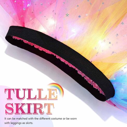 TWINKLEDE Light Up Rainbow Tutu Tulle Skirt Layered Costume Birthday Party Dance Skirts for Women in Saudi Arabia