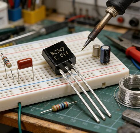 50PCS BC547 NPN Transistor TO-92 Package General Purpose Small Signal Amplifier Switching Transistor for DIY Electronics Repair and Circuit Projects in Saudi Arabia