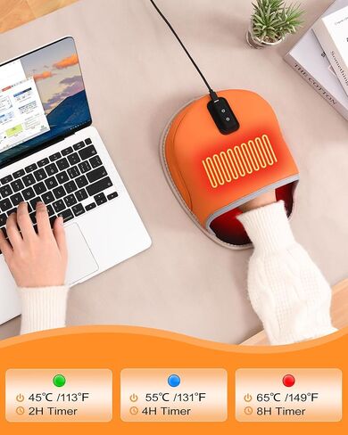 لوحة ماوس مُدفأة لتدفئة اليد - لوحة ماوس مدفأة USB للتدفئة على الوجهين - 3 إعدادات لدرجة الحرارة والمؤقت - سخان يدوي للماوس من الجلد الصناعي - هدية للعمل المكتبي والألعاب المنزلية - أسود in Kuwait