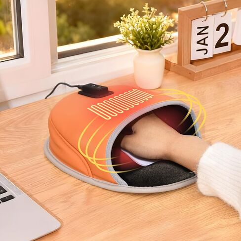 لوحة ماوس مُدفأة لتدفئة اليد - لوحة ماوس مدفأة USB للتدفئة على الوجهين - 3 إعدادات لدرجة الحرارة والمؤقت - سخان يدوي للماوس من الجلد الصناعي - هدية للعمل المكتبي والألعاب المنزلية - أسود in Kuwait