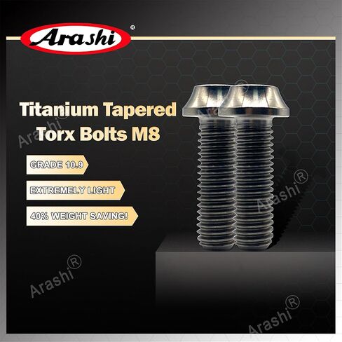 Arashi Rearsets Universal Replacement Bolts Screws Titanium Alloy M8 x 25mm x 1.25 mm Pitch Hex Allen Socket Head Pack of 4 Titanium Gray in Kuwait