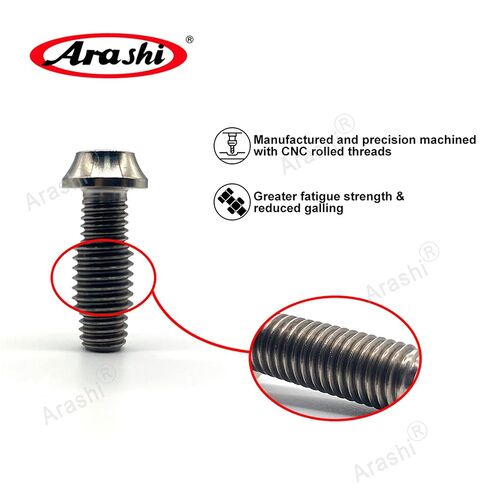 Arashi Rearsets Universal Replacement Bolts Screws Titanium Alloy M8 x 25mm x 1.25 mm Pitch Hex Allen Socket Head Pack of 4 Titanium Gray in Kuwait