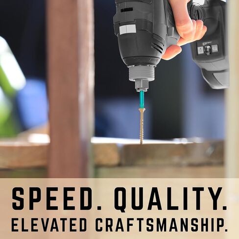 GRK Fasteners Deck Elite #9 x 1-5/8 Inch Decking Screws, 1080 PCS, Corrosion Resistant Coating, Outdoor Fencing, Railing, and Deck Fasteners, Fast Bite Tip, Star Drive Recess, T-25 Bit Included, Tan in Saudi Arabia