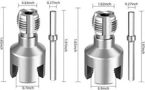 1Pcs Integrated Pipe Threading Tool, Hex Shank for Power Drills Pvc pipes threader Inside pipe cutter (1/2 inch silver) in Saudi Arabia