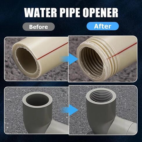 1Pcs Integrated Pipe Threading Tool, Hex Shank for Power Drills Pvc pipes threader Inside pipe cutter (1/2 inch silver) in Saudi Arabia