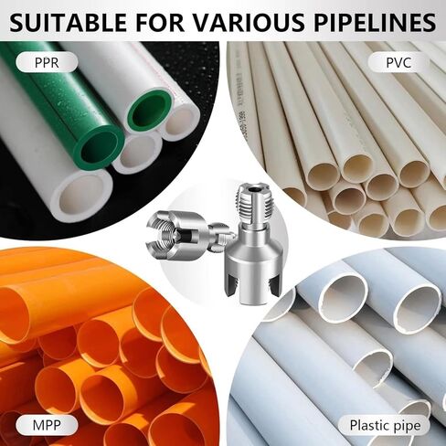 1Pcs Integrated Pipe Threading Tool, Hex Shank for Power Drills Pvc pipes threader Inside pipe cutter (1/2 inch silver) in Saudi Arabia