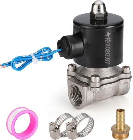 الفولاذ المقاوم للصدأ مقاوم للماء صمام الملف اللولبي الكهربائي 1/2 NPT DC12V التحكم في السوائل مغلقة عادة للمياه الهواء الغاز النفط in Kuwait