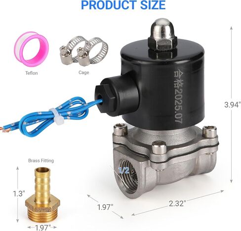 Stainless Steel Waterproof Electric Solenoid Valve 1/2 NPT DC12V Fluid Control Normally Closed for Water Air Gas Oil in Saudi Arabia