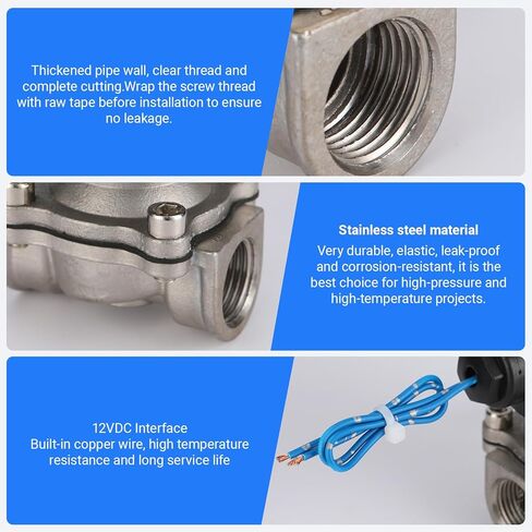 Stainless Steel Waterproof Electric Solenoid Valve 1/2 NPT DC12V Fluid Control Normally Closed for Water Air Gas Oil in Saudi Arabia