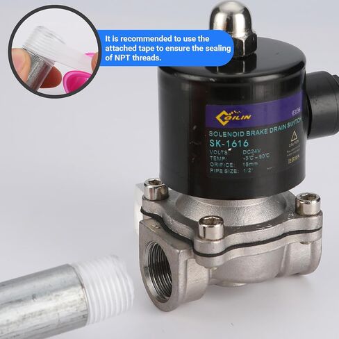 الفولاذ المقاوم للصدأ مقاوم للماء صمام الملف اللولبي الكهربائي 1/2 NPT DC12V التحكم في السوائل مغلقة عادة للمياه الهواء الغاز النفط in Kuwait