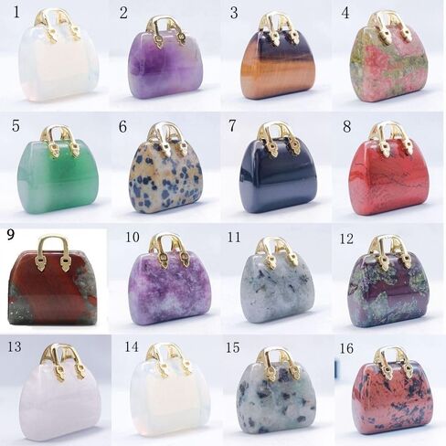 Handbag Pendant Natural Mini Crystal Bag Reiki Energy Heal the Mind Carved Home Decoration Healing Crystal(6) in Saudi Arabia