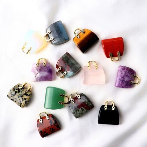 Handbag Pendant Natural Mini Crystal Bag Reiki Energy Heal the Mind Carved Home Decoration Healing Crystal(6) in Saudi Arabia