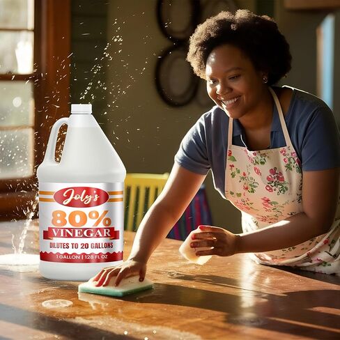 Joly's 80% Pure Concentrated Vinegar -Ultra-Performance (20X128 OZ) Power | Technical Grade | Industrial Strength-Dilutes Easily-Acidity-Home and Outdoor Cleaning Concentrate 128 oz (1) in Saudi Arabia