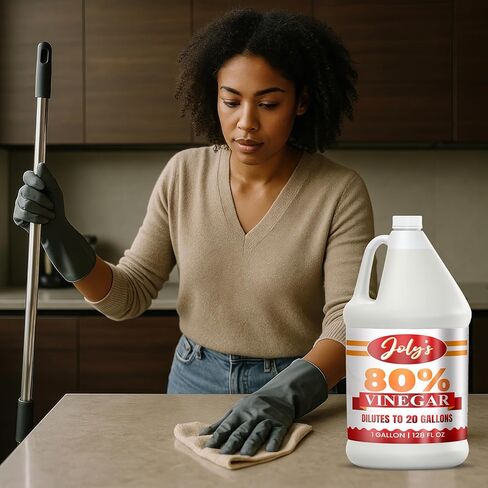 Joly's 80% Pure Concentrated Vinegar -Ultra-Performance (20X128 OZ) Power | Technical Grade | Industrial Strength-Dilutes Easily-Acidity-Home and Outdoor Cleaning Concentrate 128 oz (1) in Saudi Arabia