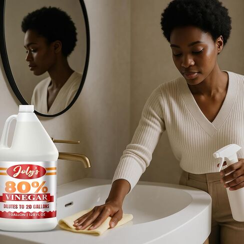 Joly's 80% Pure Concentrated Vinegar -Ultra-Performance (20X128 OZ) Power | Technical Grade | Industrial Strength-Dilutes Easily-Acidity-Home and Outdoor Cleaning Concentrate 128 oz (1) in Saudi Arabia