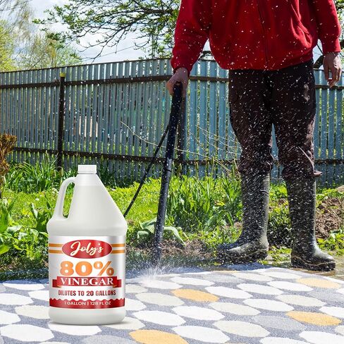 Joly's 80% Pure Concentrated Vinegar -Ultra-Performance (20X128 OZ) Power | Technical Grade | Industrial Strength-Dilutes Easily-Acidity-Home and Outdoor Cleaning Concentrate 128 oz (1) in Saudi Arabia