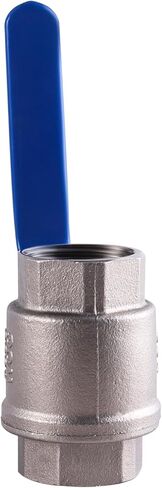 صمام كروي 304 من الفولاذ المقاوم للصدأ مقاس 1.5 بوصة بمقبض من الفينيل الأزرق، خيط أنثى NPT مقاس 1-1/2 بوصة، تركيب أنابيب ذكر ذات حلمة سداسية، 1000 WOG in Kuwait