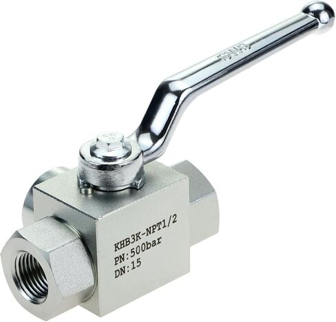 QWORK 3-Way High Pressure Hydraulic Ball Valve, 1/2" NPT Female, 7250 PSI, for Controls Flow Direction of Water, Oil, Gas in Saudi Arabia