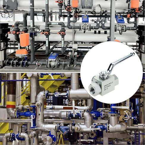 QWORK 3-Way High Pressure Hydraulic Ball Valve, 1/2" NPT Female, 7250 PSI, for Controls Flow Direction of Water, Oil, Gas in Saudi Arabia