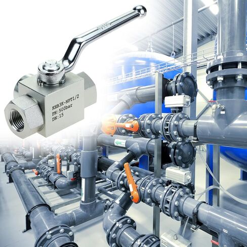 QWORK 3-Way High Pressure Hydraulic Ball Valve, 1/2" NPT Female, 7250 PSI, for Controls Flow Direction of Water, Oil, Gas in Saudi Arabia