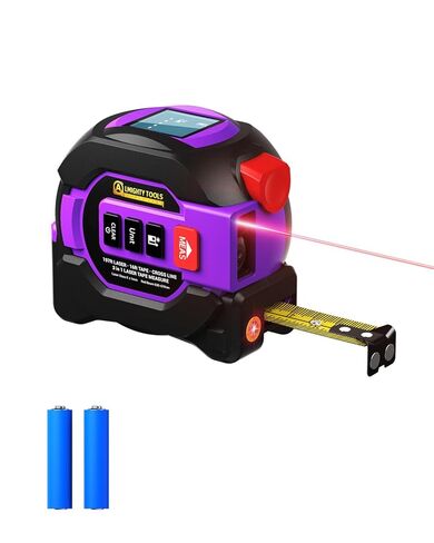 3 in 1 Digital Laser Tape Measure, 197ft/60m Laser Distance Meter, 16ft/5m Digital Tape Measure with Cross Line, AutoLock, ft/in/m Unit Switch, Measure Area, Volume, Pythagorean in Saudi Arabia