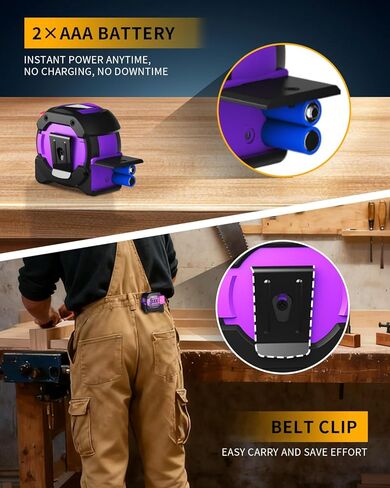 3 in 1 Digital Laser Tape Measure, 197ft/60m Laser Distance Meter, 16ft/5m Digital Tape Measure with Cross Line, AutoLock, ft/in/m Unit Switch, Measure Area, Volume, Pythagorean in Saudi Arabia