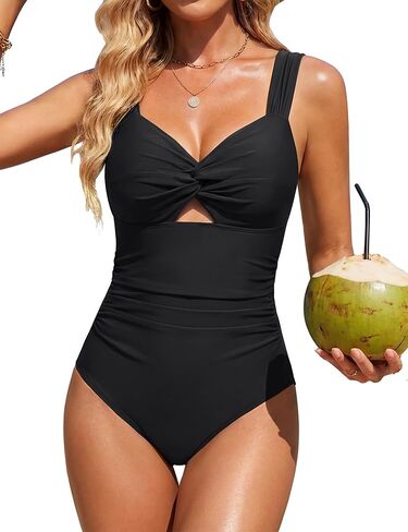 BMJL Womens Tummy Control One Piece Swimsuit Modest Full Coverage Bathing Suit Wide Straps Twist Knot Swim Suit 2026 in Saudi Arabia