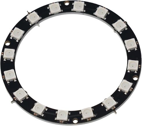 5V Individual Addressable RGB LED Ring for Arduino W2812 – 16-LED Programmable Color Ring with in/Out Data Pins, Compatible with Microcontrollers, Requires 5V Power Supply (1 Pack) in Saudi Arabia