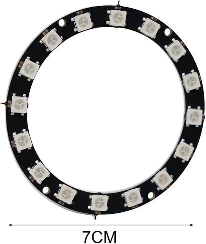 5V Individual Addressable RGB LED Ring for Arduino W2812 – 16-LED Programmable Color Ring with in/Out Data Pins, Compatible with Microcontrollers, Requires 5V Power Supply (1 Pack) in Saudi Arabia