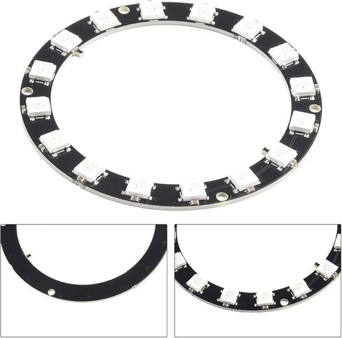 5V Individual Addressable RGB LED Ring for Arduino W2812 – 16-LED Programmable Color Ring with in/Out Data Pins, Compatible with Microcontrollers, Requires 5V Power Supply (1 Pack) in Saudi Arabia