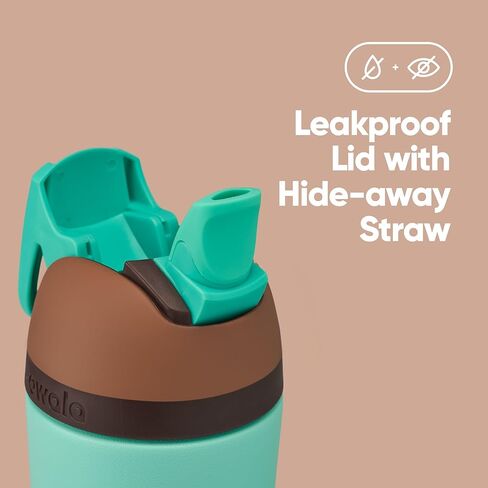 Owala Kids Flip Insulated Stainless-Steel Water Bottle with Straw and Locking Lid, 14-Ounce, Purple/Pink (Bunny Business) in Kuwait