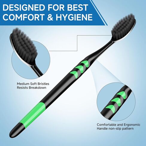 مجموعة 50 فرشاة أسنان فاخرة مغلفة بشكل فردي، فرش أسنان للاستعمال مرة واحدة، فرشاة أسنان للأطفال، فرشاة أسنان ذات شعيرات متوسطة ناعمة، مقبض مريح، مثالية للتبرع بالفنادق أثناء السفر in Kuwait