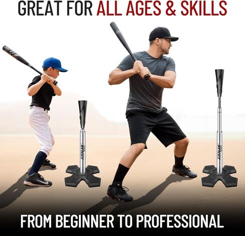 تي شيرت Pro Hitting - تي شيرت ممتاز للبيسبول/الكرة اللينة بقاعدة مرجحة، جزء علوي مطاطي مرن، تي شيرت بيسبول من الألومنيوم، ارتفاع سهل الضبط 24 بوصة - 46 بوصة تي شيرت للكرة اللينة لجميع الأعمار ومستوى المهارة in Saudi Arabia