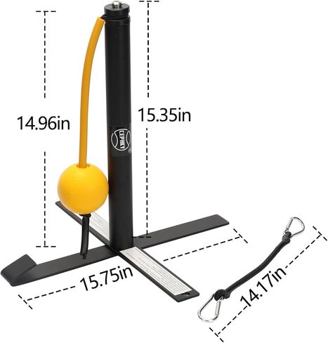 مدرب أرجوحة البيسبول/الكرة اللينة المحمول مع كرة مربوطة بإعادة الضبط التلقائي | نظام تركيب سياج سهل لممارسة الضرب الفردي، معدات تدريب الضرب للمبتدئين والمحترفين in Kuwait