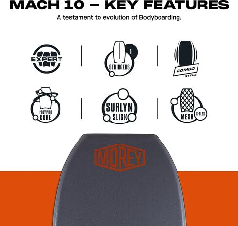 لوح الجسم MOREY® Mach 10. Pro Series مصنوع من قلب وشبكة قوية ومتينة، وقاعدة ملساء للسرعة وذيل هلالي (موديل 2025) in Kuwait