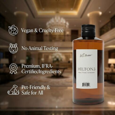 Hotel Lobby Diffuser Oil Refill 200ml (6.76oz), Natural Pure Essential Oil, Hilton Inspired Scent, Melon Freesia Sandalwood Blend for Waterless & Ultrasonic Diffusers, Home Fragrance in Saudi Arabia