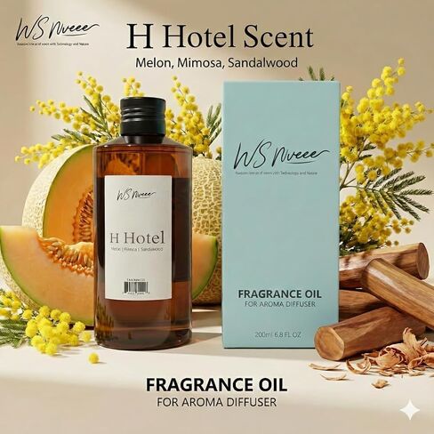 Hotel Lobby Diffuser Oil Refill 200ml (6.76oz), Natural Pure Essential Oil, Hilton Inspired Scent, Melon Freesia Sandalwood Blend for Waterless & Ultrasonic Diffusers, Home Fragrance in Saudi Arabia