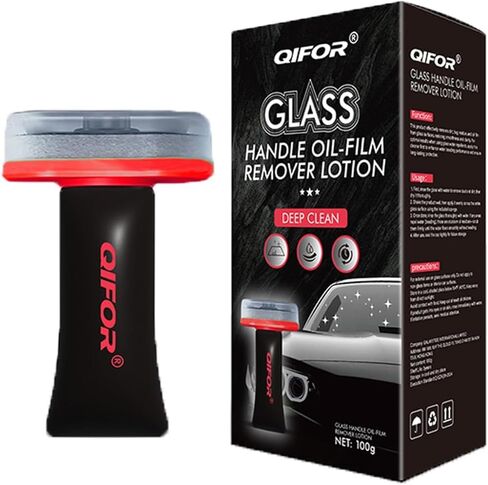 Glass Oil Film Remover for Car, Roll-On Glass Compound with Cleaning Board, Oil Film Remover for Car Windshields and Windows, Removes oil film & Smudges, Improve Windshield Clarity for Safe Driving in Kuwait