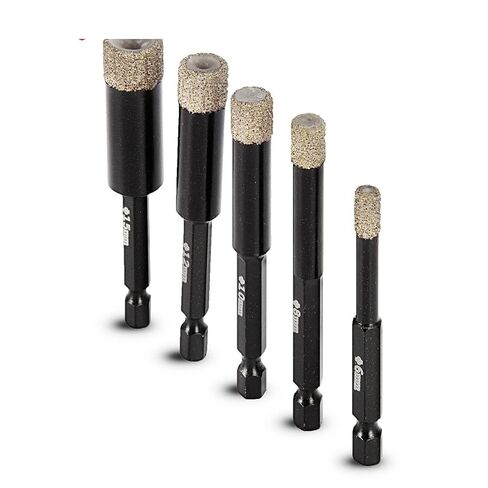 5 قطعة منشار ثقب الماس مجموعة 6/8/10/12/15 مللي متر عرافة عرقوب الحجري الجرانيت دائم كاربورندوم السيراميك الحفر الأساسية in Kuwait