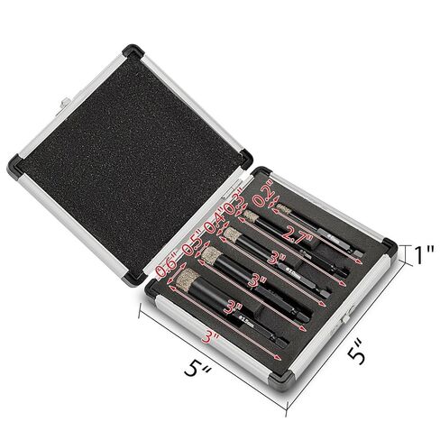 5 قطعة منشار ثقب الماس مجموعة 6/8/10/12/15 مللي متر عرافة عرقوب الحجري الجرانيت دائم كاربورندوم السيراميك الحفر الأساسية in Kuwait