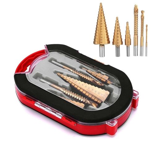 6PCS HSS Steel Step Drill Bit Set 4-12/20/32mm Metal Hole Wood Cone Core Drilling 3,6,8 Saw Drill in Saudi Arabia