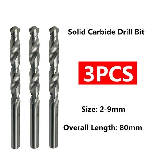 3PCS 2mm-9mmx80mm OAL Solid Carbide Drill Bits Set Bright Round Shank Spiral Flute Twist Drill Bit for Metal (Size : 8.9mm 3pc) in Saudi Arabia