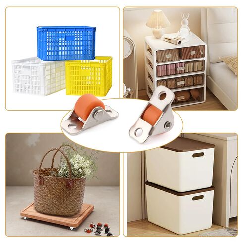 1/2 Inch Mini Fixed Caster Wheels, 10 Pack 0.5" Rubber Small Caster Wheels, with Screws Low Profile Single Direction Tiny Wheels for Furniture, Carts, Drawer, and DIY Projects, Storage Box, Planters in Kuwait