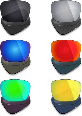 Mryok 6 Pairs Polarized Replacement Lenses for Spy Optic Helm Tech Sunglass - Stealth Black/Fire Red/Ice Blue/Silver Titanium/Emerald Green/24K Gold in Saudi Arabia