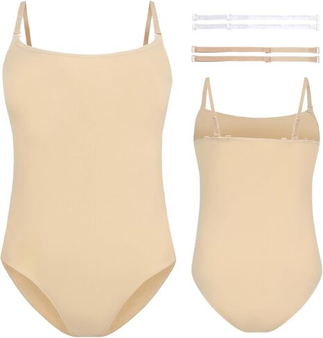 Nude Leotard for Girls Seamless Dance Camisole Undergarment Gymnastics Ballet Leotards With Adjustable Straps in Saudi Arabia