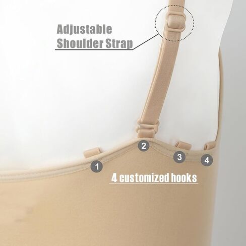 Nude Leotard for Girls Seamless Dance Camisole Undergarment Gymnastics Ballet Leotards With Adjustable Straps in Saudi Arabia