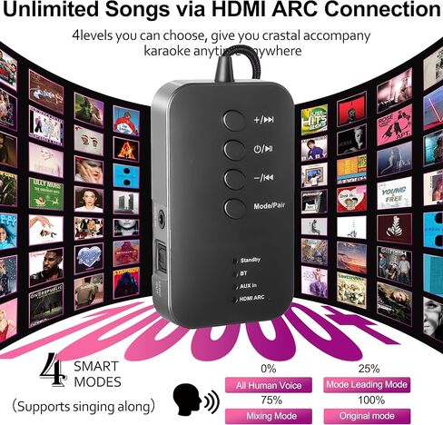 جهاز كاريوكي محمول OTIC AI، ميكروفونات كاريوكي متعددة الوظائف ومحول متعدد الاقتران، ميزة إزالة الصوت التلقائي/الغناء على طول؛ يدعم الغناء في المنزل/الخارج/السيارة للحفلات والتخييم والسفر in Kuwait