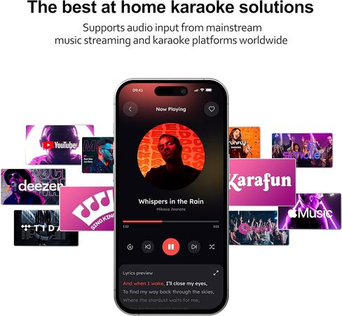جهاز كاريوكي محمول OTIC AI، ميكروفونات كاريوكي متعددة الوظائف ومحول متعدد الاقتران، ميزة إزالة الصوت التلقائي/الغناء على طول؛ يدعم الغناء في المنزل/الخارج/السيارة للحفلات والتخييم والسفر in Kuwait