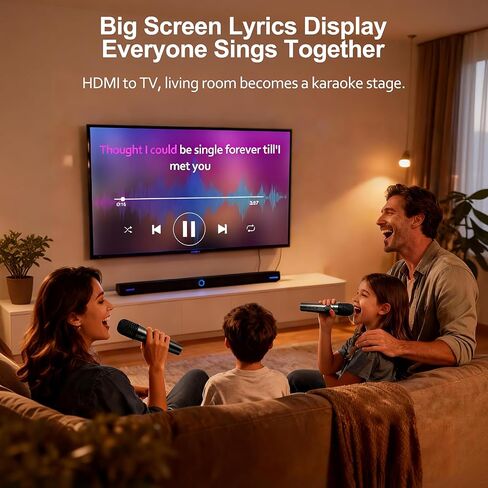 جهاز كاريوكي محمول OTIC AI، ميكروفونات كاريوكي متعددة الوظائف ومحول متعدد الاقتران، ميزة إزالة الصوت التلقائي/الغناء على طول؛ يدعم الغناء في المنزل/الخارج/السيارة للحفلات والتخييم والسفر in Kuwait