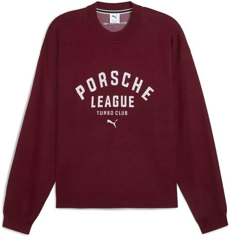 سويت شيرت رجالي من PUMA Porsche Legacy Lifestyle Knit برقبة دائرية كاجوال - أحمر in Saudi Arabia